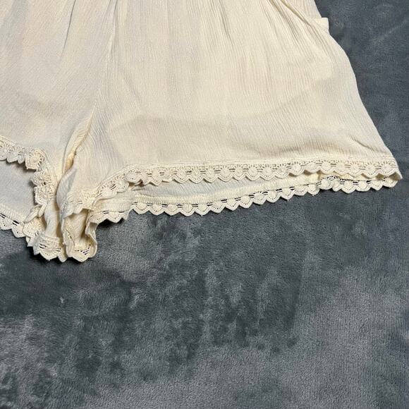 Women's High Rise Pull On Crochet Trim Shorts Sz XXS Boho Festival Coastal Beach - Picture 5 of 9